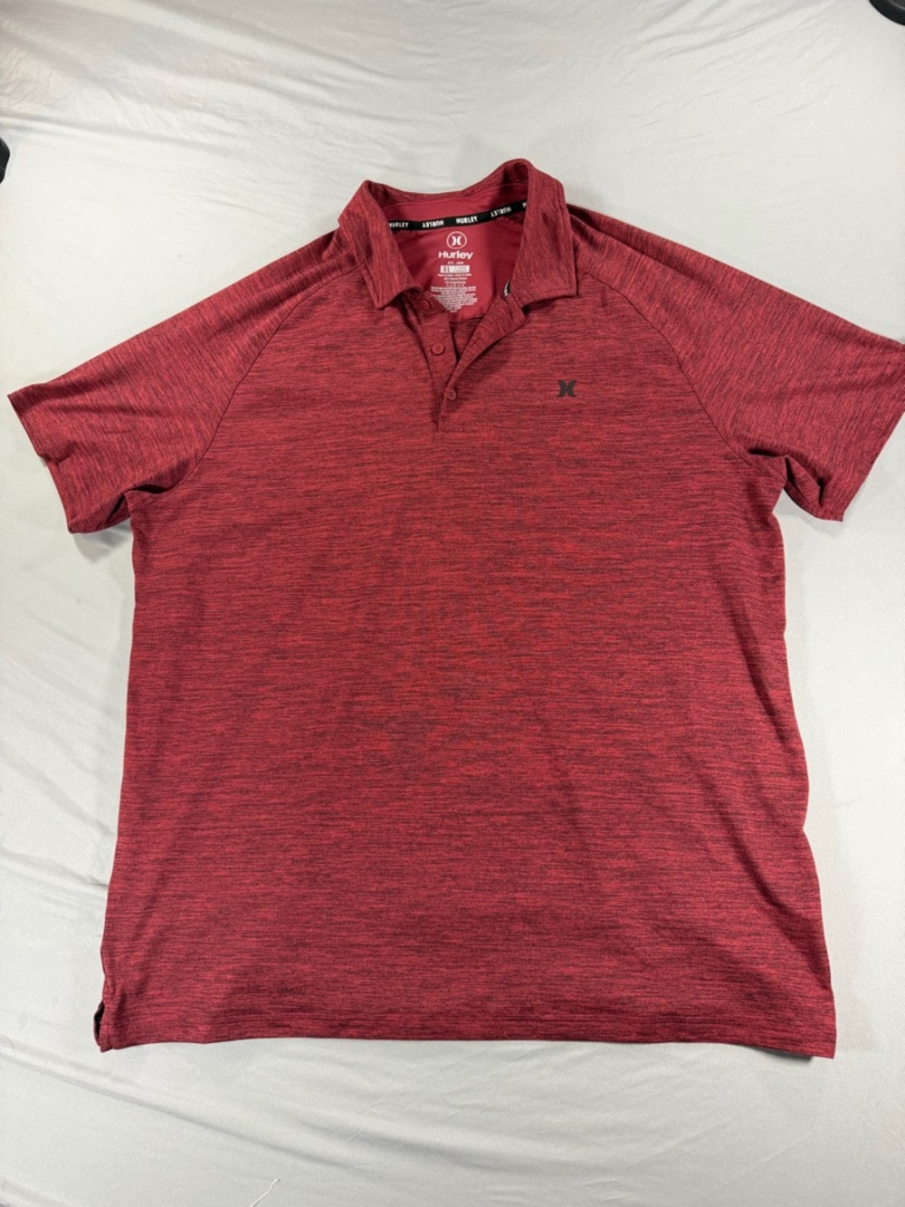 Hurley Performance Polo Shirt Mens XL Red Stretch Short Sleeve Logo